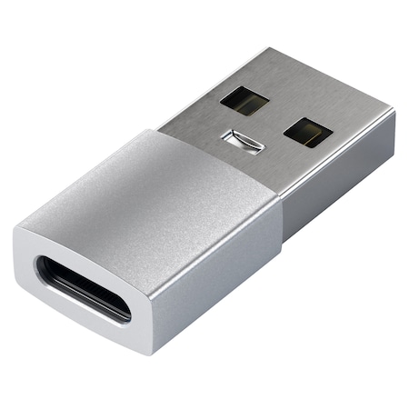 Aluminum Usb A 3.0 To Usb C Adapter, Silver